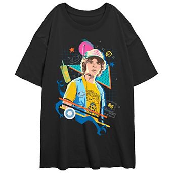 Juniors' Stranger Things Dustin Poster Oversized Graphic Tee