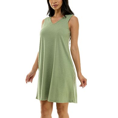 Women's Nina Leonard V-Neck Reversible Trapeze Dress