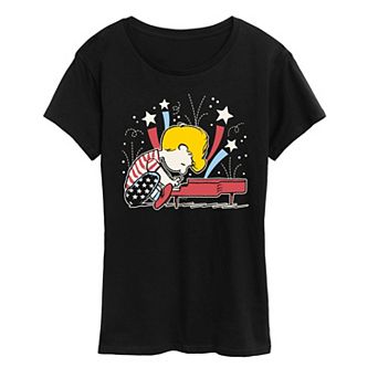 Women's Peanuts Schroeder Americana Graphic Tee