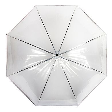 ShedRain Auto Open Colorful Trim Clear Bubble Umbrella