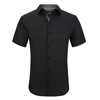 Tom Baine Slim Fit Short Sleeve Performance Stretch Button Down