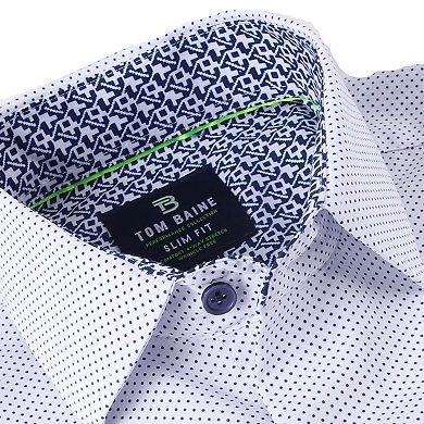 Tom Baine Slim Fit Performance Short Sleeve Geometric Button Down