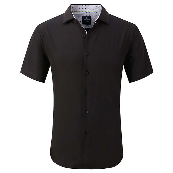 Tom Baine Slim Fit Performance Short Sleeve Solid Button Down