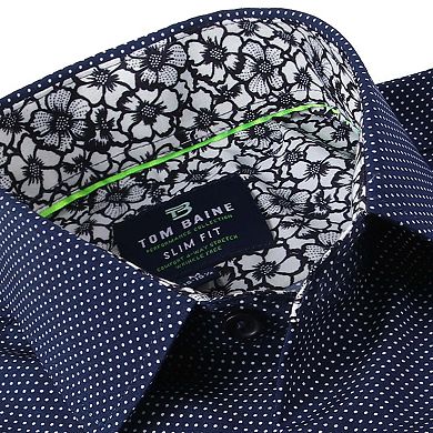 Tom Baine Slim Fit Performance Short Sleeve Geometric Button Down