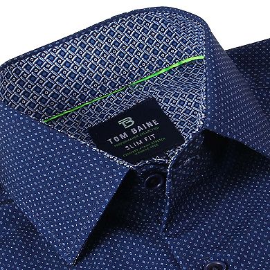 Tom Baine Slim Fit Performance Short Sleeve Geometric Button Down