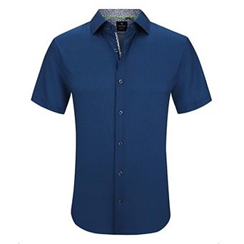 Tom Baine Slim Fit Short Sleeve Performance Stretch Button Down