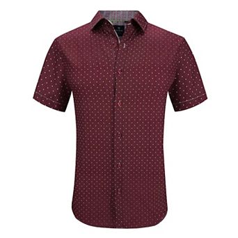 Tom Baine Slim Fit Short Sleeve Performance Stretch Button Down