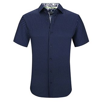 Tom Baine Slim Fit Short Sleeve Performance Stretch Button Down