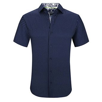 Tom Baine Slim Fit Short Sleeve Performance Stretch Button Down