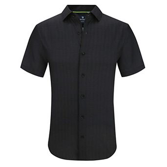 Tom Baine Slim Fit Short Sleeve Performance Stretch Button Down