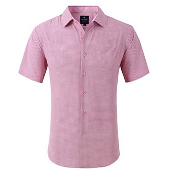 Tom Baine Slim Fit Performance Short Sleeve Geometric Button Down