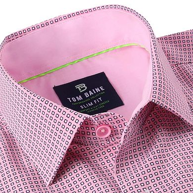 Tom Baine Slim Fit Performance Short Sleeve Geometric Button Down