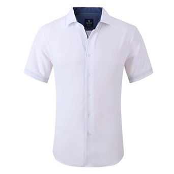 Tom Baine Slim Fit Performance Short Sleeve Solid Button Down