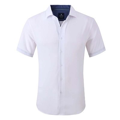 Tom Baine Slim Fit Performance Short Sleeve Solid Button Down