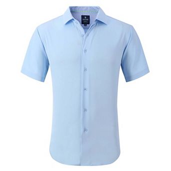 Tom Baine Slim Fit Performance Short Sleeve Solid Button Down