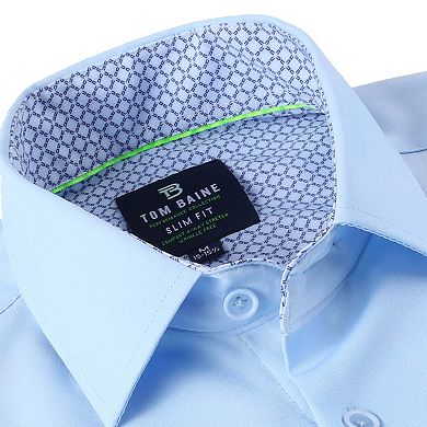 Tom Baine Slim Fit Performance Short Sleeve Solid Button Down