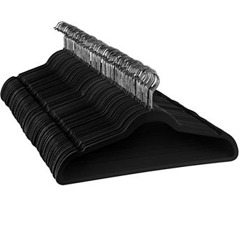 Elama Home 100 pc Velvet Slim Profile Heavy Duty Felt Hangers with Stainless Steel Swivel Hooks