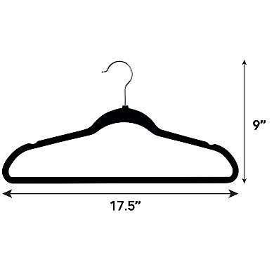 Elama Home 100 Piece Velvet Slim Profile Heavy Duty Felt Hangers with Stainless Steel Swivel Hooks