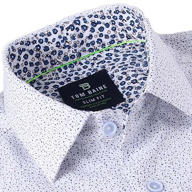 Tom Baine Slim Fit Performance Short Sleeve Geometric Button Down