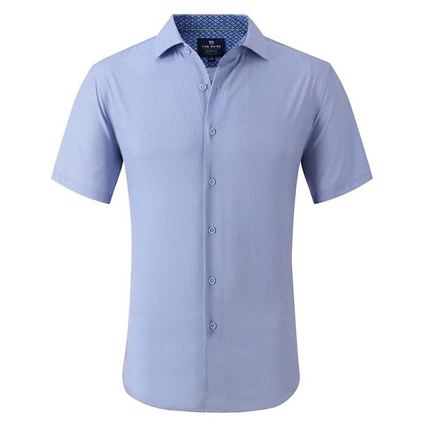 Tom Baine Slim Fit Performance Short Sleeve Geometric Button Down