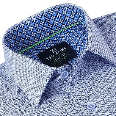 Tom Baine Slim Fit Performance Short Sleeve Geometric Button Down