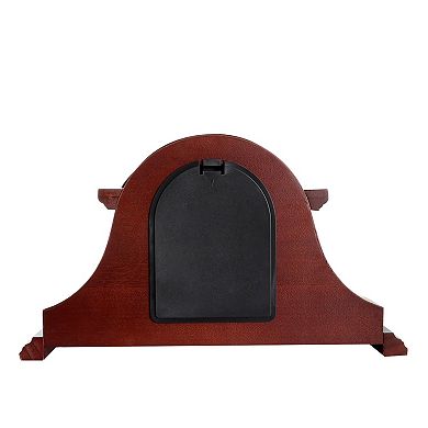 Bedford Clock Collection Redwood Tambour Mantel Clock With Chimes