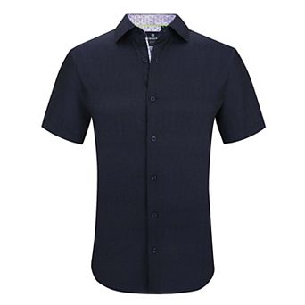 Tom Baine Slim Fit Short Sleeve Performance Stretch Button Down
