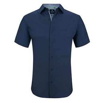 Tom Baine Slim Fit Short Sleeve Performance Stretch Button Down