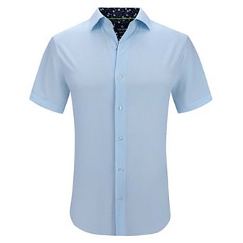 Tom Baine Slim Fit Short Sleeve Performance Stretch Button Down