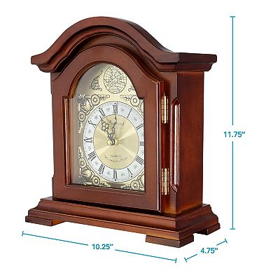 Bedford Clock Collection Redwood Mantel Clock With Chimes