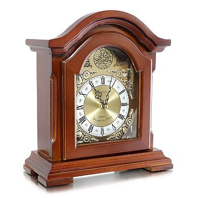 Bedford Clock Collection Redwood Mantel Clock With Chimes