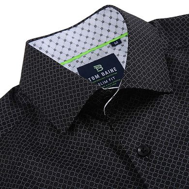 Tom Baine Slim Fit Short Sleeve Performance Stretch Button Down