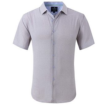 Tom Baine Slim Fit Performance Short Sleeve Geometric Button Down