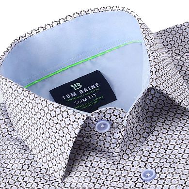 Tom Baine Slim Fit Performance Short Sleeve Geometric Button Down