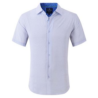 Tom Baine Slim Fit Performance Short Sleeve Geometric Button Down