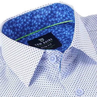 Tom Baine Slim Fit Performance Short Sleeve Geometric Button Down