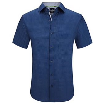 Tom Baine Slim Fit Short Sleeve Performance Stretch Button Down