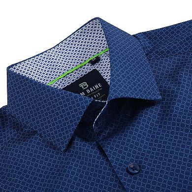Tom Baine Slim Fit Short Sleeve Performance Stretch Button Down