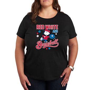 Plus Peanuts Red White Baseball Lucy Graphic Tee
