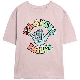 Juniors' Stranger Things Demogorgon Shaka Wave Skimmer Graphic Tee