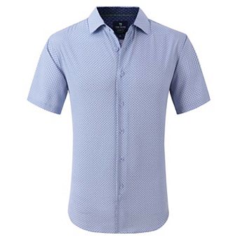 Tom Baine Slim Fit Performance Short Sleeve Geometric Button Down