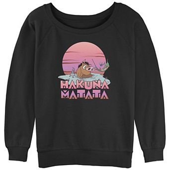 Disney's The Lion King Juniors' Hakuna Matata Bath Graphic Slouchy Terry Pullover
