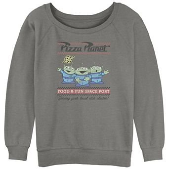 Juniors' Stranger Things Pizza Planet Food And Fun Graphic Slouchy Terry Pullover