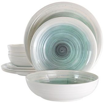 Elama Potters Wheel 12 pc Lightweight Melamine Dinnerware Set