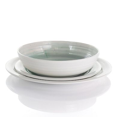 Elama Potters Wheel 12 Piece Lightweight Melamine Dinnerware Set