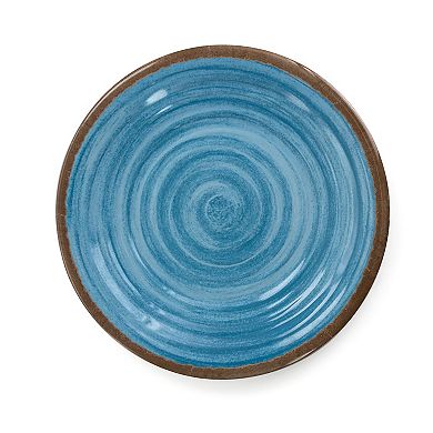 Elama RippLED Tides 12 Piece Lightweight Melamine Dinnerware Set