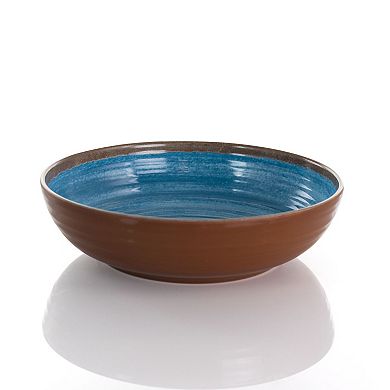 Elama RippLED Tides 12 Piece Lightweight Melamine Dinnerware Set