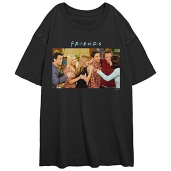 Juniors' Friends Group Scene Oversized Graphic Tee