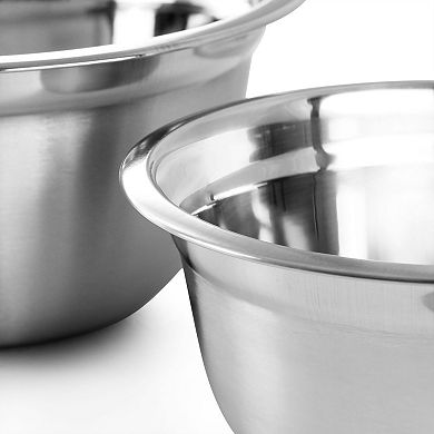Oster Rosamond 3 Piece Stainless Steel Mixing Bowl Set in Silver