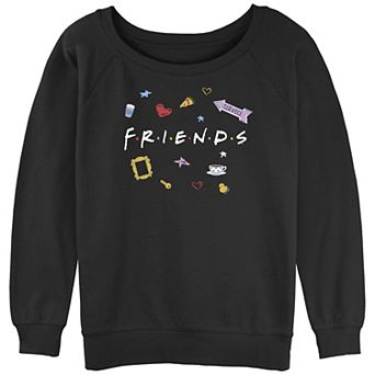 Juniors' Friends Icons Graphic Slouchy Terry Pullover